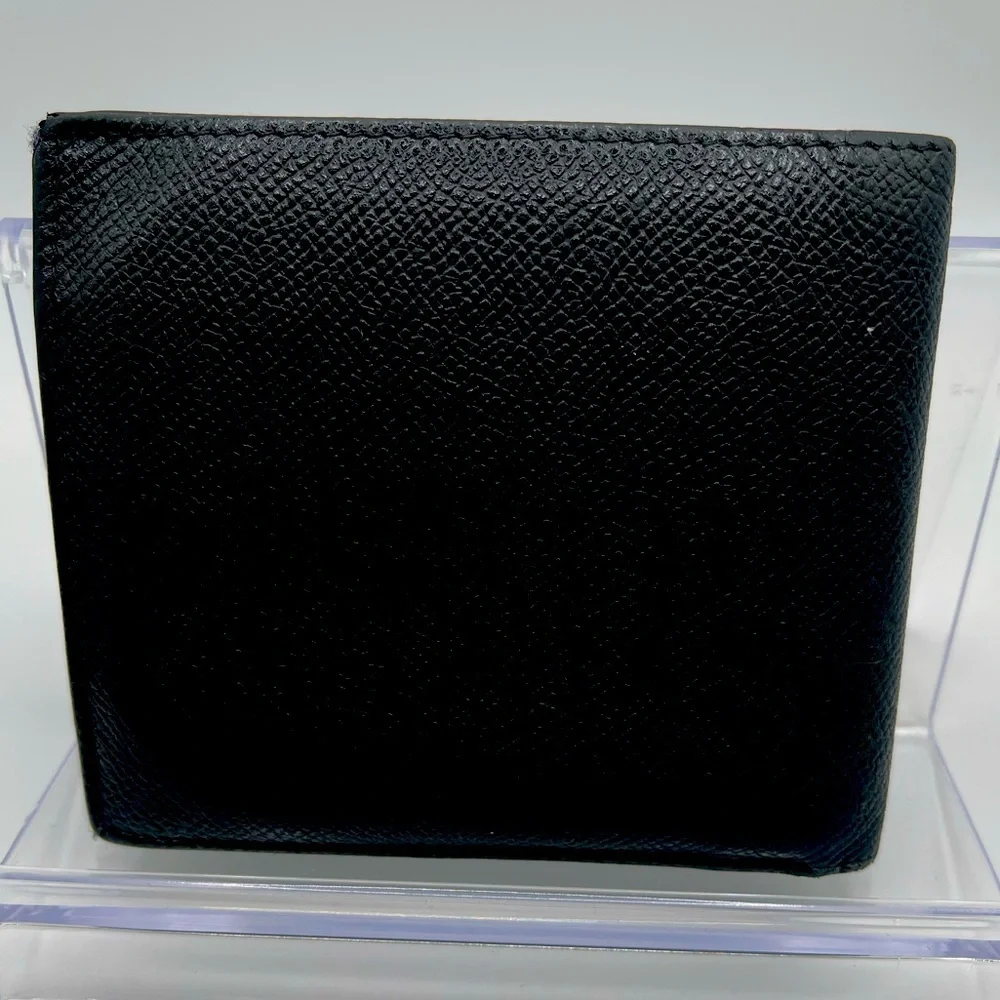 Bvlgari - authentic - black leather Men’s / unisex bi-fold wallet - GUC